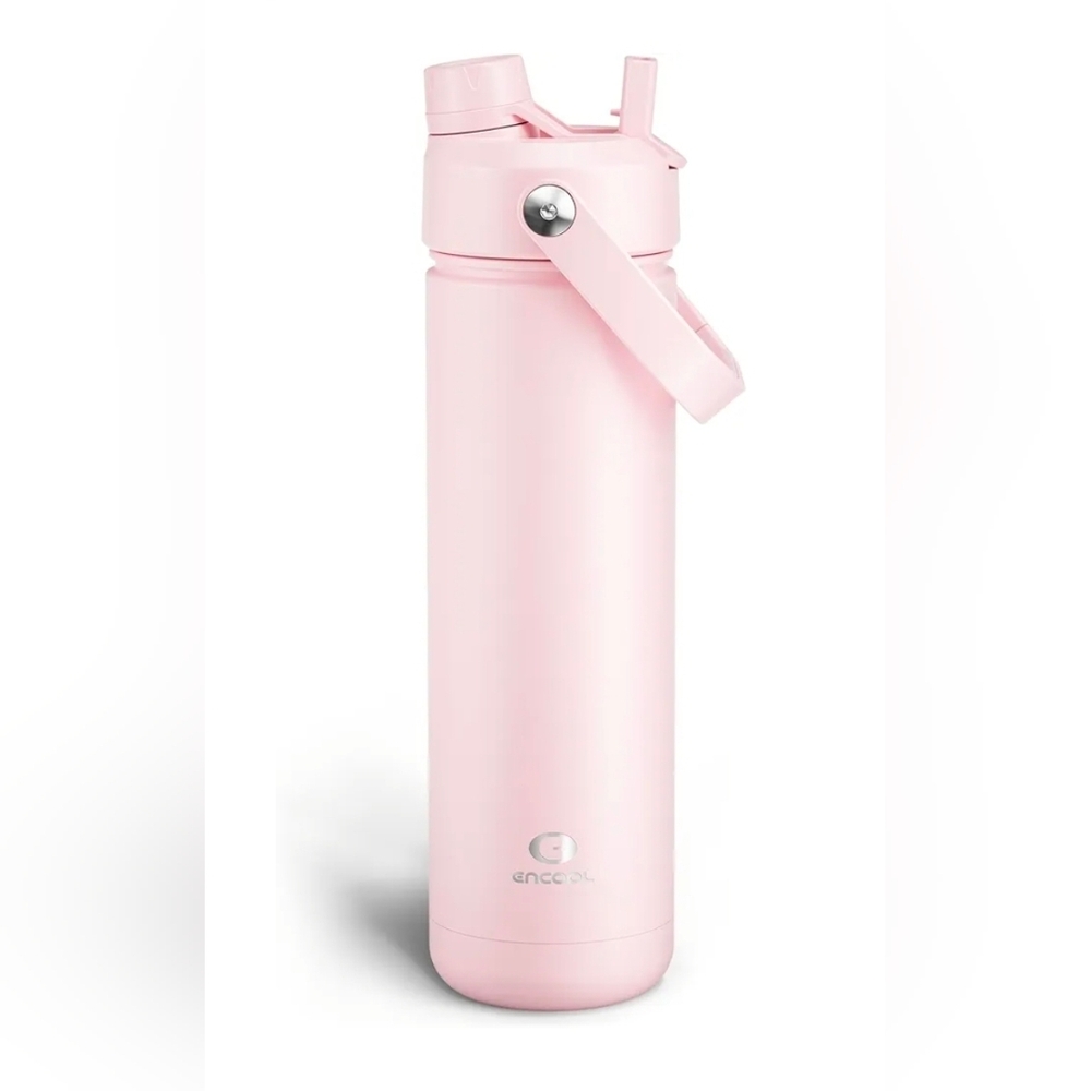 Insulated Water Bottle with Straw - Encool Stainless Steel Water Bottle, 26OZ.